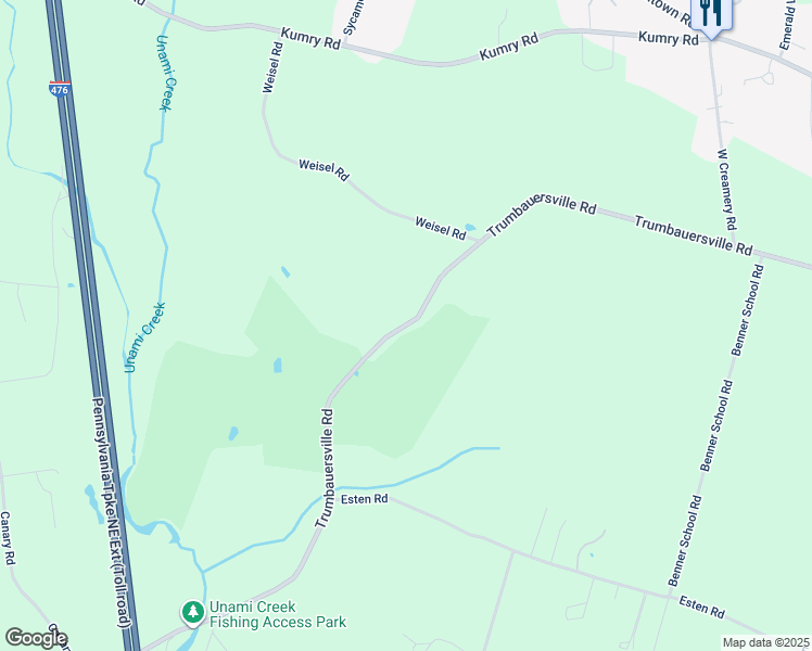 map of restaurants, bars, coffee shops, grocery stores, and more near 2070 Trumbauersville Rd in Quakertown