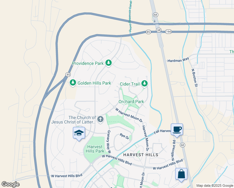 map of restaurants, bars, coffee shops, grocery stores, and more near 2419 North Nectar Way in Saratoga Springs