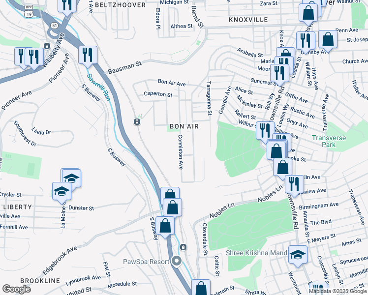map of restaurants, bars, coffee shops, grocery stores, and more near 406 Conniston Avenue in Pittsburgh