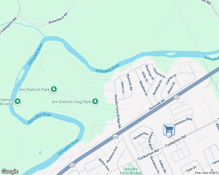 map of restaurants, bars, coffee shops, grocery stores, and more near 1005 Antonio Drive in Reading