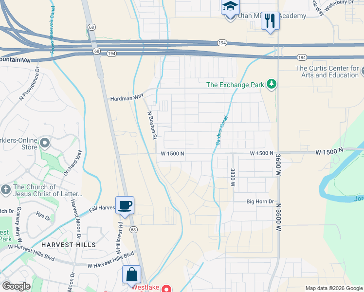 map of restaurants, bars, coffee shops, grocery stores, and more near 4088 West 1630 North in Saratoga Springs