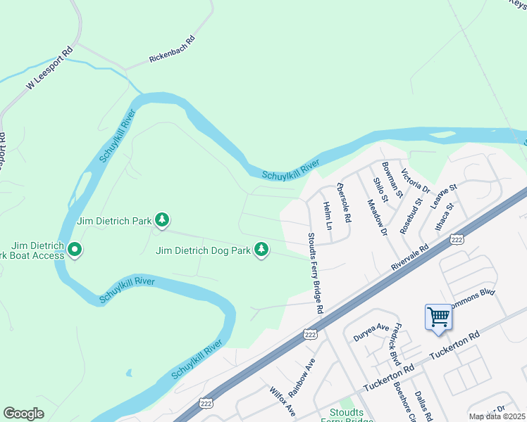 map of restaurants, bars, coffee shops, grocery stores, and more near 1021 Antonio Drive in Reading