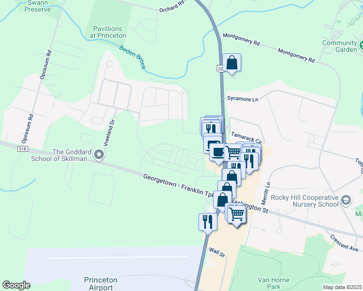 map of restaurants, bars, coffee shops, grocery stores, and more near 108 Village Drive in Montgomery