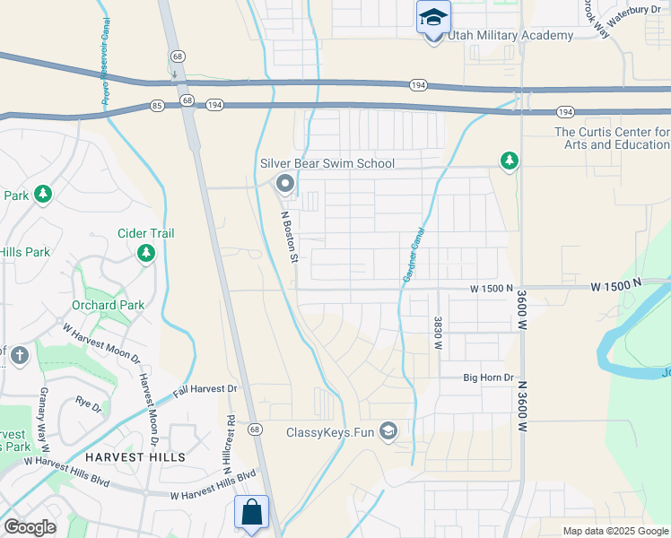 map of restaurants, bars, coffee shops, grocery stores, and more near 4204 West 1630 North in Lehi