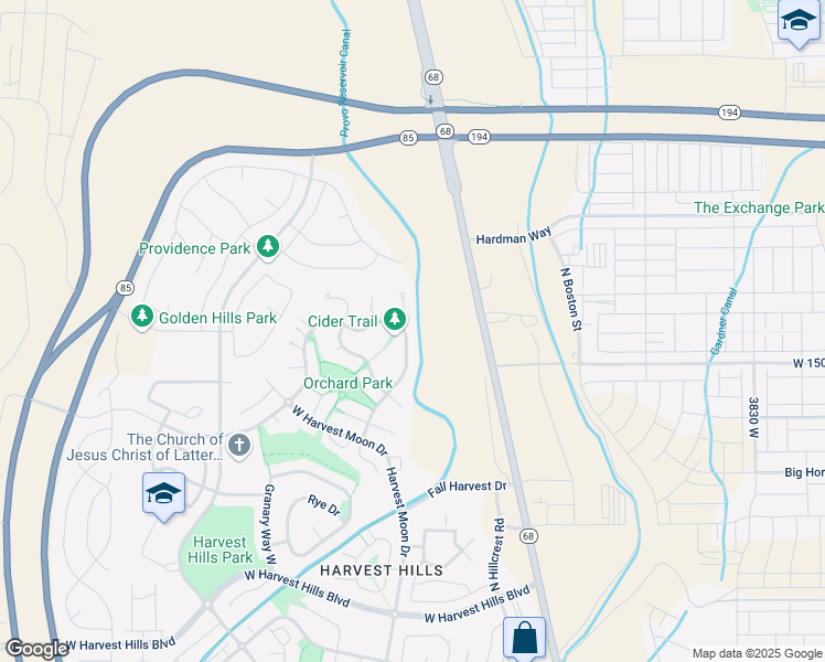 map of restaurants, bars, coffee shops, grocery stores, and more near 2454 Orchard Way in Saratoga Springs