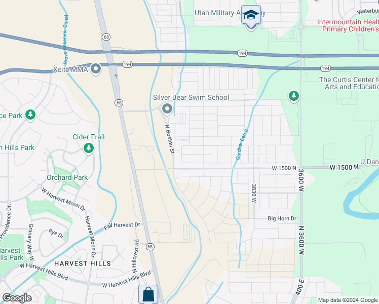 map of restaurants, bars, coffee shops, grocery stores, and more near 4192 West 1630 North in Lehi