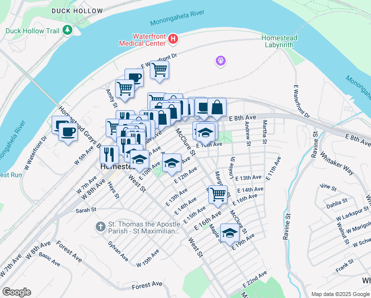 map of restaurants, bars, coffee shops, grocery stores, and more near 336 East 10th Avenue in Homestead