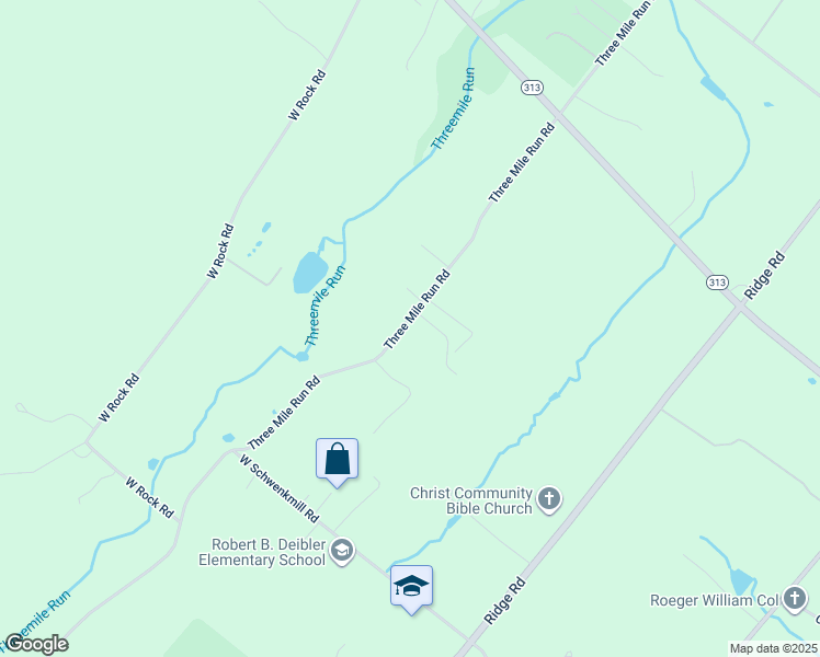 map of restaurants, bars, coffee shops, grocery stores, and more near 1913 Three Mile Run Road in Perkasie