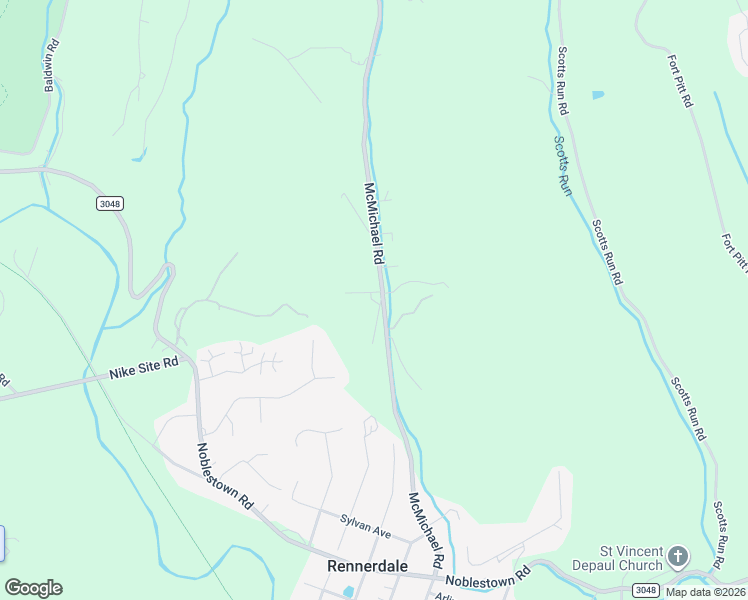 map of restaurants, bars, coffee shops, grocery stores, and more near 53 McMichael Road in Carnegie