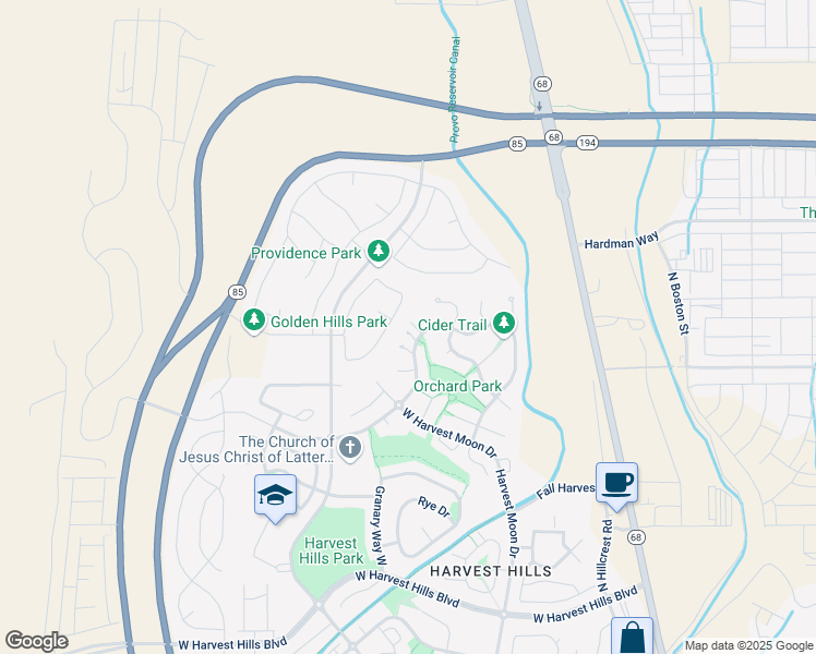 map of restaurants, bars, coffee shops, grocery stores, and more near 2453 North Nectar Way in Saratoga Springs