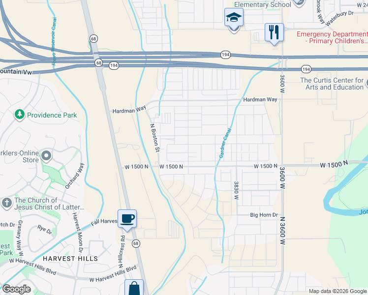 map of restaurants, bars, coffee shops, grocery stores, and more near 4088 West 1630 North in Saratoga Springs