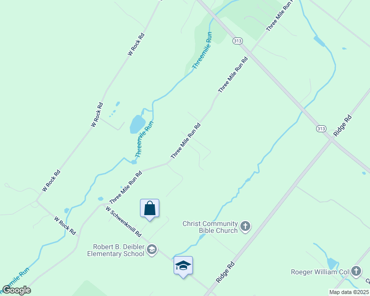 map of restaurants, bars, coffee shops, grocery stores, and more near 1913 Three Mile Run Road in Perkasie