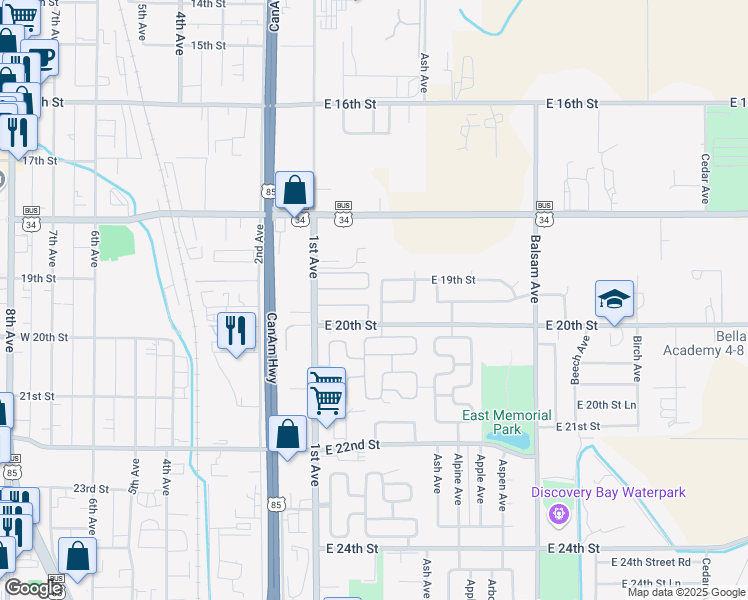 map of restaurants, bars, coffee shops, grocery stores, and more near 1913 Almond Avenue in Greeley