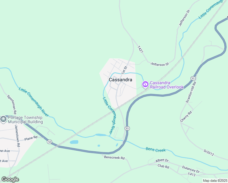 map of restaurants, bars, coffee shops, grocery stores, and more near 140 Portage Street in Cassandra