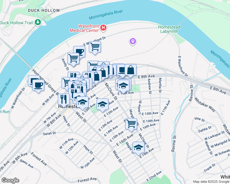 map of restaurants, bars, coffee shops, grocery stores, and more near 336 East 10th Avenue in Homestead