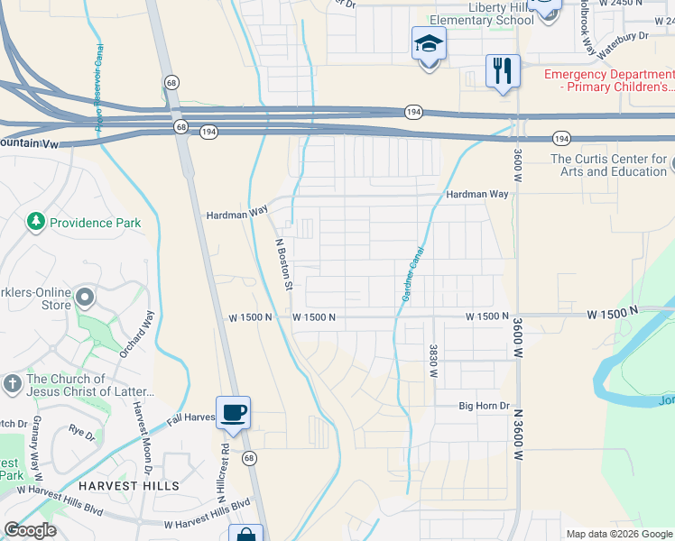 map of restaurants, bars, coffee shops, grocery stores, and more near 4088 West 1630 North in Saratoga Springs