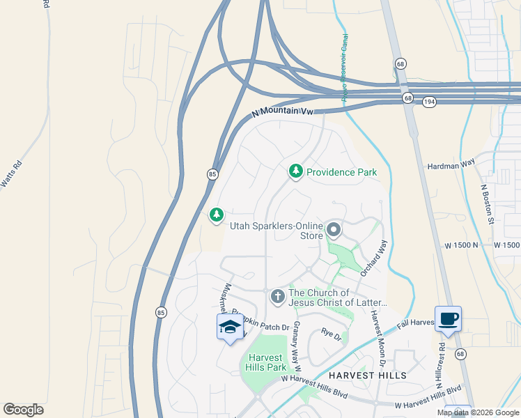 map of restaurants, bars, coffee shops, grocery stores, and more near North Providence Drive in Saratoga Springs