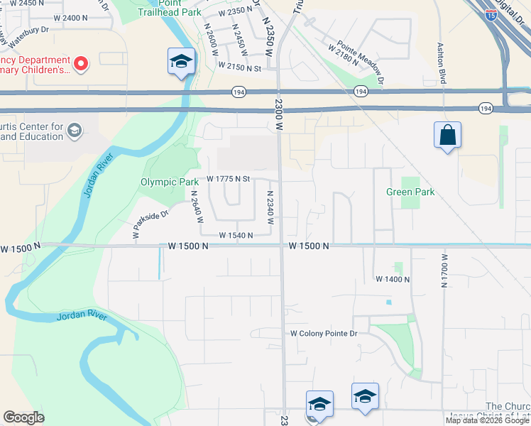 map of restaurants, bars, coffee shops, grocery stores, and more near 1633 North 2340 West in Lehi