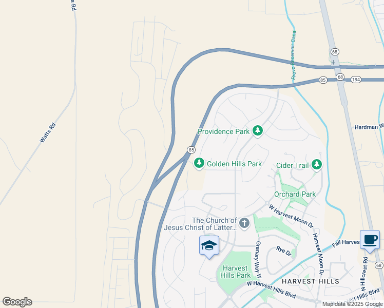 map of restaurants, bars, coffee shops, grocery stores, and more near Mountain View Corridor in Saratoga Springs