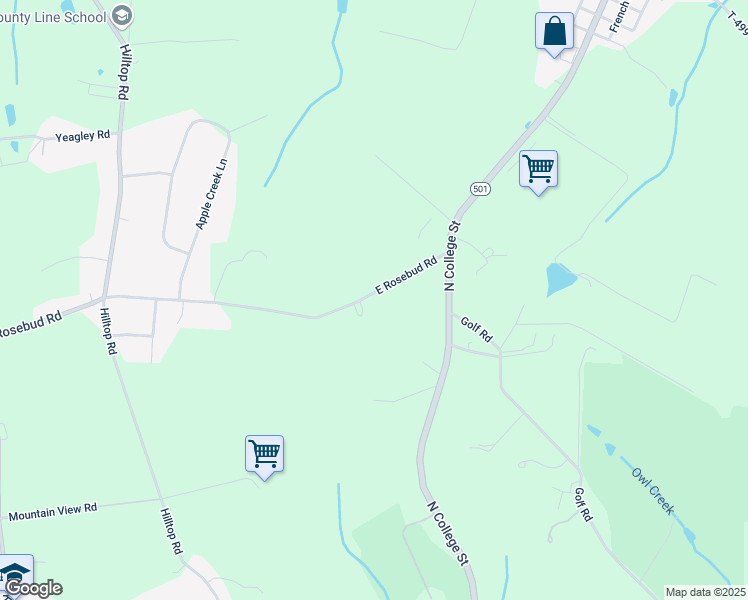 map of restaurants, bars, coffee shops, grocery stores, and more near 540 East Rosebud Road in Myerstown