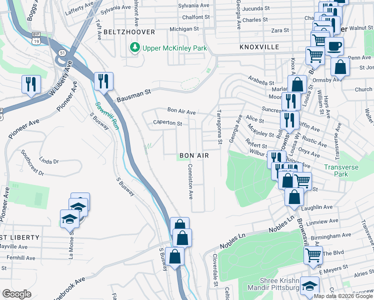 map of restaurants, bars, coffee shops, grocery stores, and more near 220 Conniston Avenue in Pittsburgh