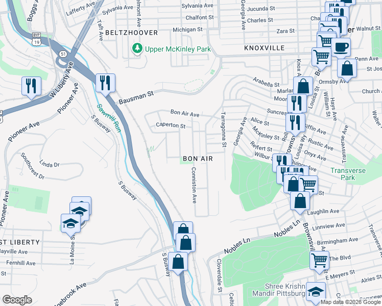 map of restaurants, bars, coffee shops, grocery stores, and more near 220 Conniston Avenue in Pittsburgh