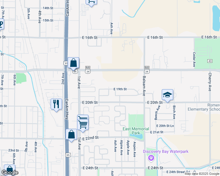 map of restaurants, bars, coffee shops, grocery stores, and more near 1830 Apricot Avenue in Greeley