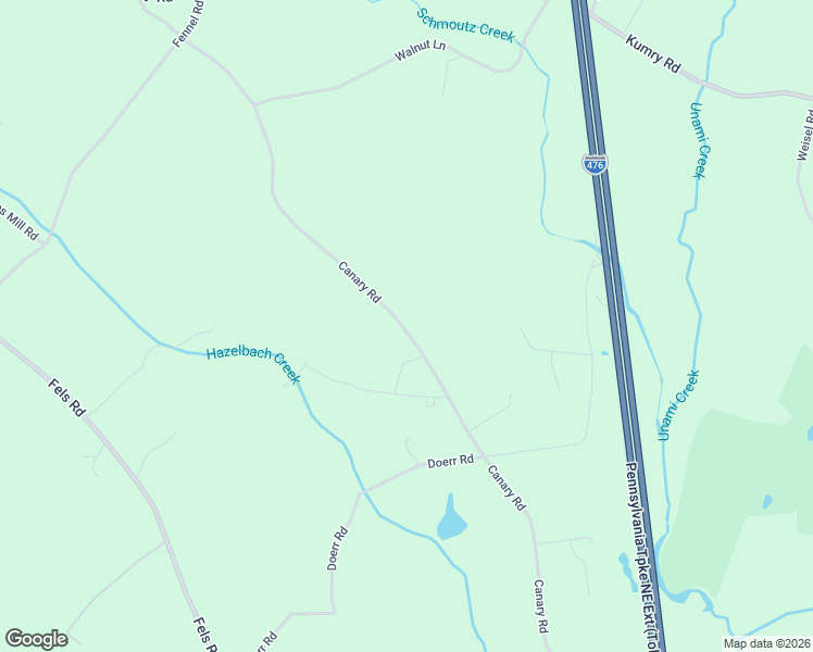 map of restaurants, bars, coffee shops, grocery stores, and more near 1635 Canary Road in Quakertown