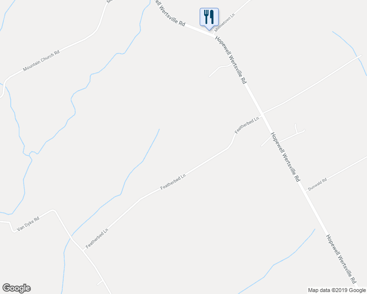 map of restaurants, bars, coffee shops, grocery stores, and more near 69 Featherbed Lane in Hopewell