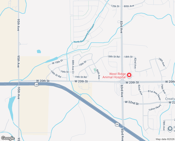 map of restaurants, bars, coffee shops, grocery stores, and more near 1806 87th Avenue in Greeley