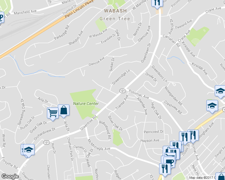 map of restaurants, bars, coffee shops, grocery stores, and more near 10 Elmhurst Road in Pittsburgh