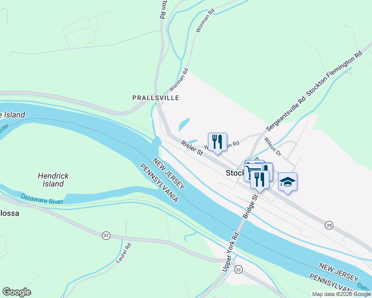 map of restaurants, bars, coffee shops, grocery stores, and more near 23 Risler Street in Stockton