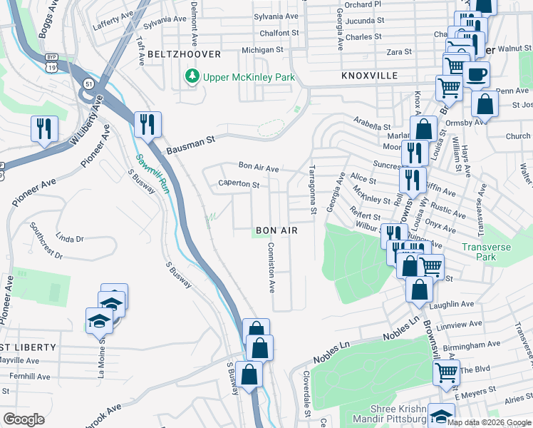 map of restaurants, bars, coffee shops, grocery stores, and more near 220 Conniston Avenue in Pittsburgh