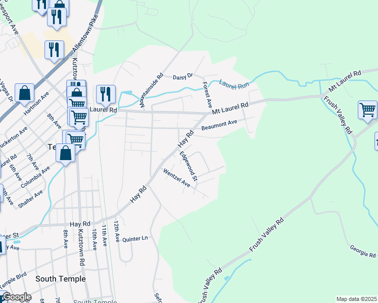 map of restaurants, bars, coffee shops, grocery stores, and more near 1007 High View Court in Temple