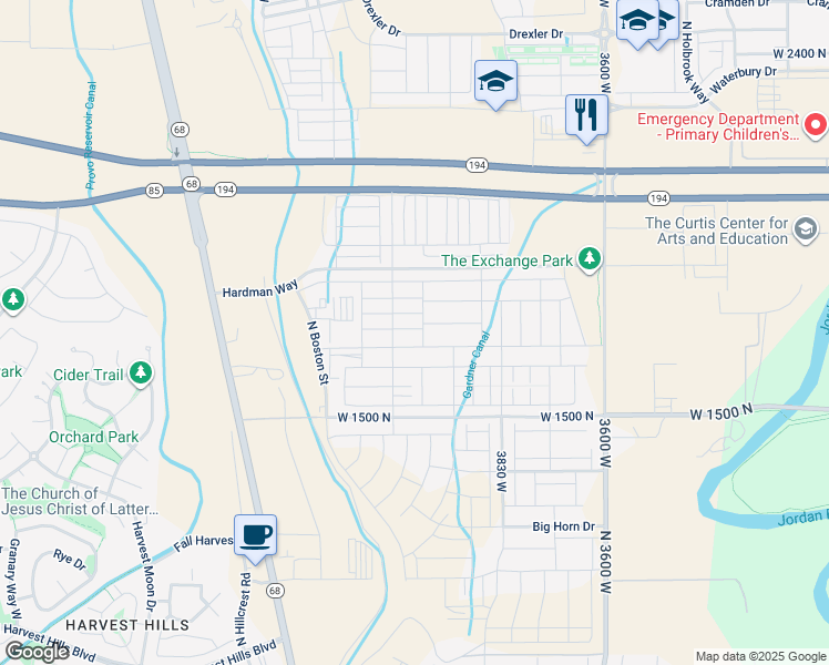 map of restaurants, bars, coffee shops, grocery stores, and more near 4037 West 1730 North in Lehi