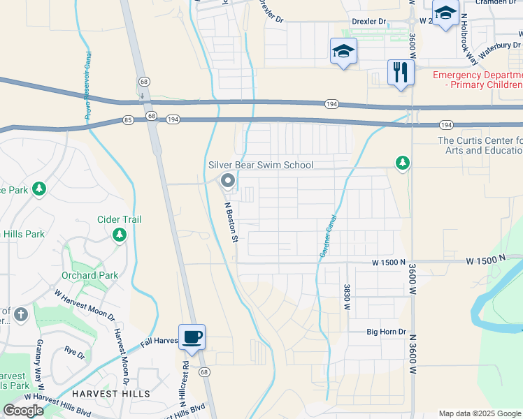 map of restaurants, bars, coffee shops, grocery stores, and more near 4171 West 1730 North in Lehi