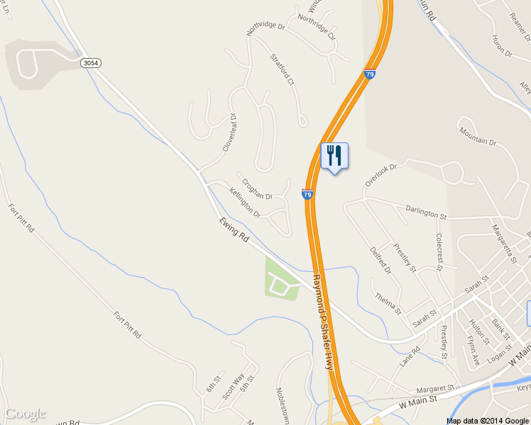 map of restaurants, bars, coffee shops, grocery stores, and more near 1037 Kellington Drive in Carnegie