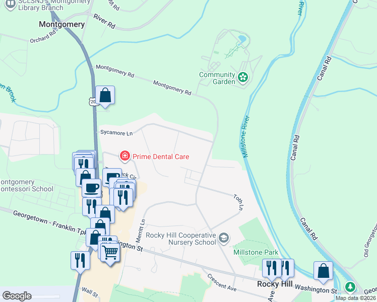 map of restaurants, bars, coffee shops, grocery stores, and more near 29 Oxford Circle in Montgomery