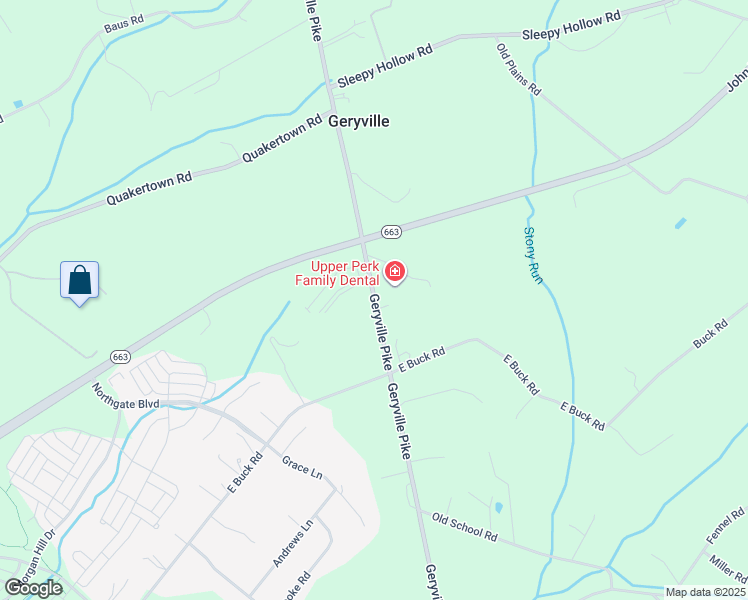 map of restaurants, bars, coffee shops, grocery stores, and more near 2837 Geryville Pike in Pennsburg