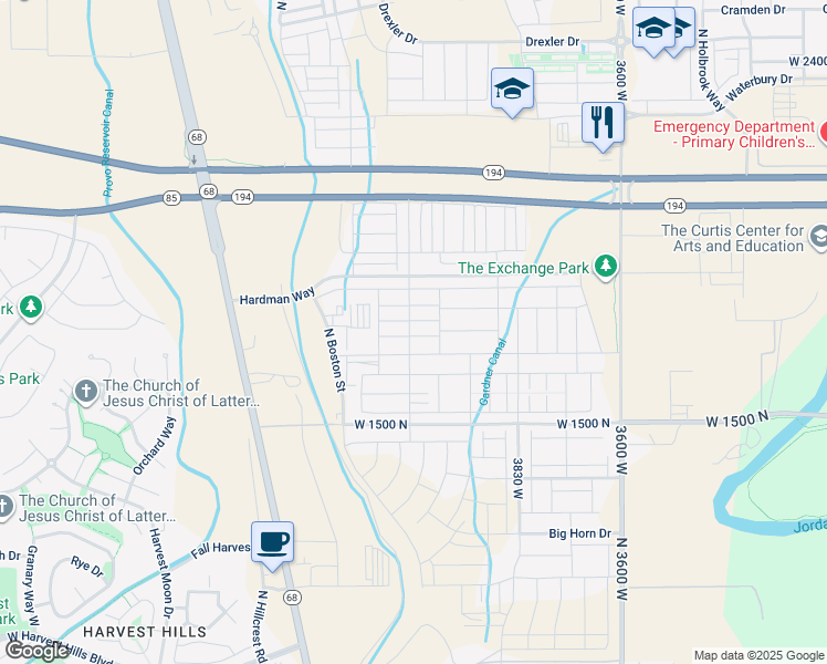 map of restaurants, bars, coffee shops, grocery stores, and more near 4090 West 1730 North in Lehi