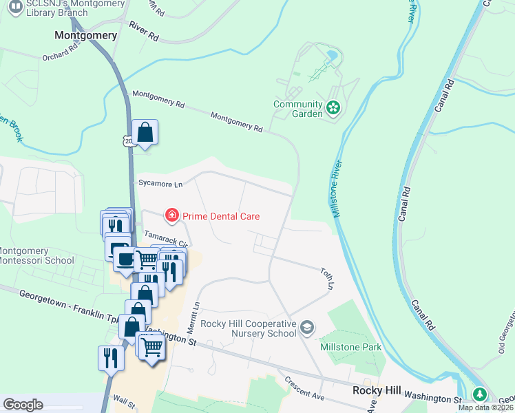 map of restaurants, bars, coffee shops, grocery stores, and more near 29 Oxford Circle in Montgomery
