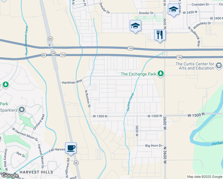map of restaurants, bars, coffee shops, grocery stores, and more near 4057 West 1760 North in Lehi