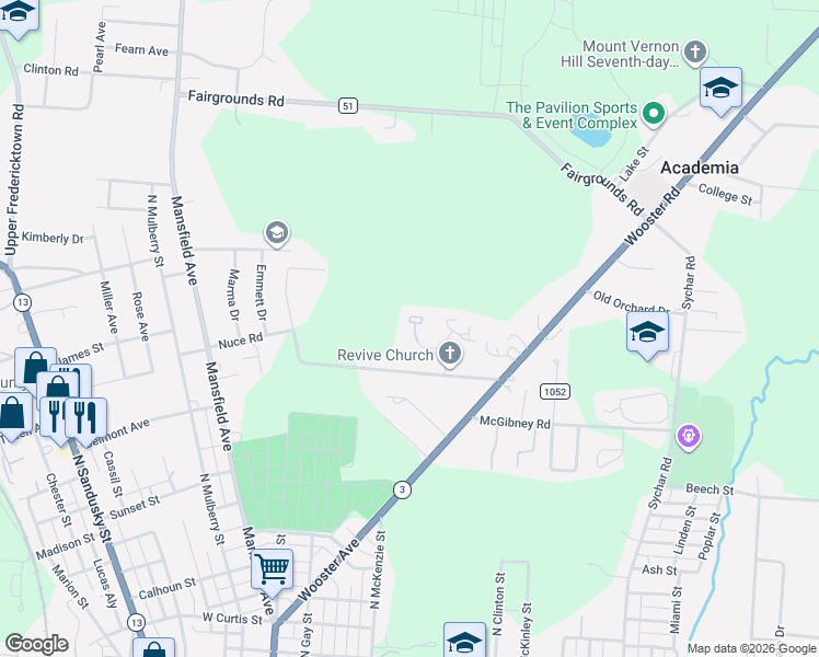 map of restaurants, bars, coffee shops, grocery stores, and more near 718 Follin Avenue in Mount Vernon