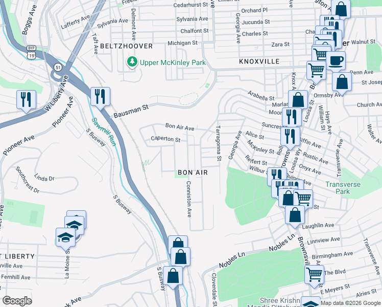 map of restaurants, bars, coffee shops, grocery stores, and more near 220 Conniston Avenue in Pittsburgh