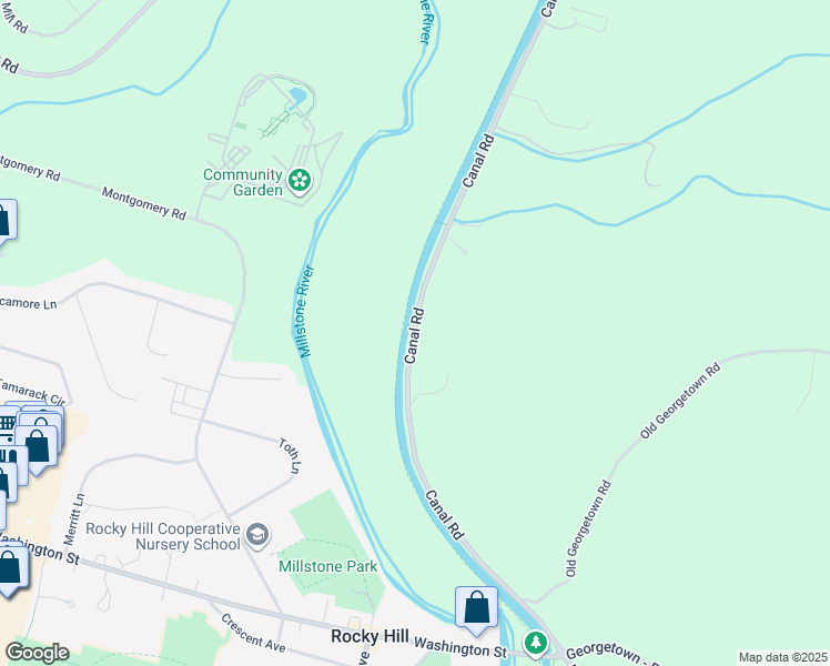 map of restaurants, bars, coffee shops, grocery stores, and more near 1357 Canal Road in Princeton