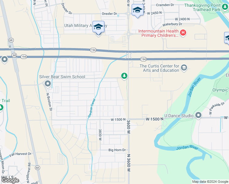 map of restaurants, bars, coffee shops, grocery stores, and more near 1736 North 3720 West in Lehi