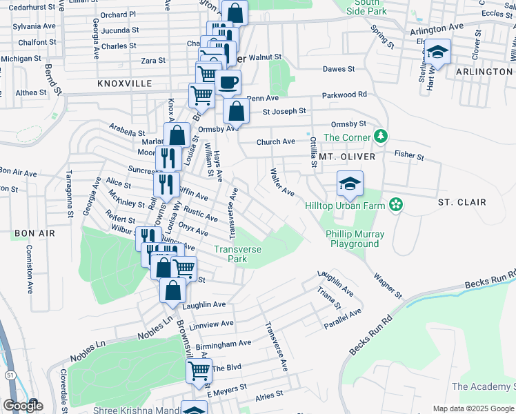 map of restaurants, bars, coffee shops, grocery stores, and more near 638 Margaret Street in Pittsburgh