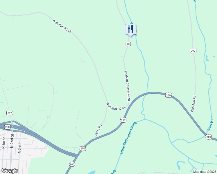 map of restaurants, bars, coffee shops, grocery stores, and more near in Dennison