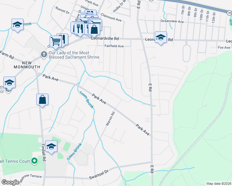 map of restaurants, bars, coffee shops, grocery stores, and more near 707 Hopping Road in Belford