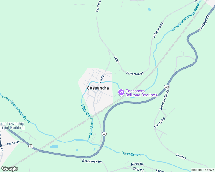 map of restaurants, bars, coffee shops, grocery stores, and more near in Cassandra